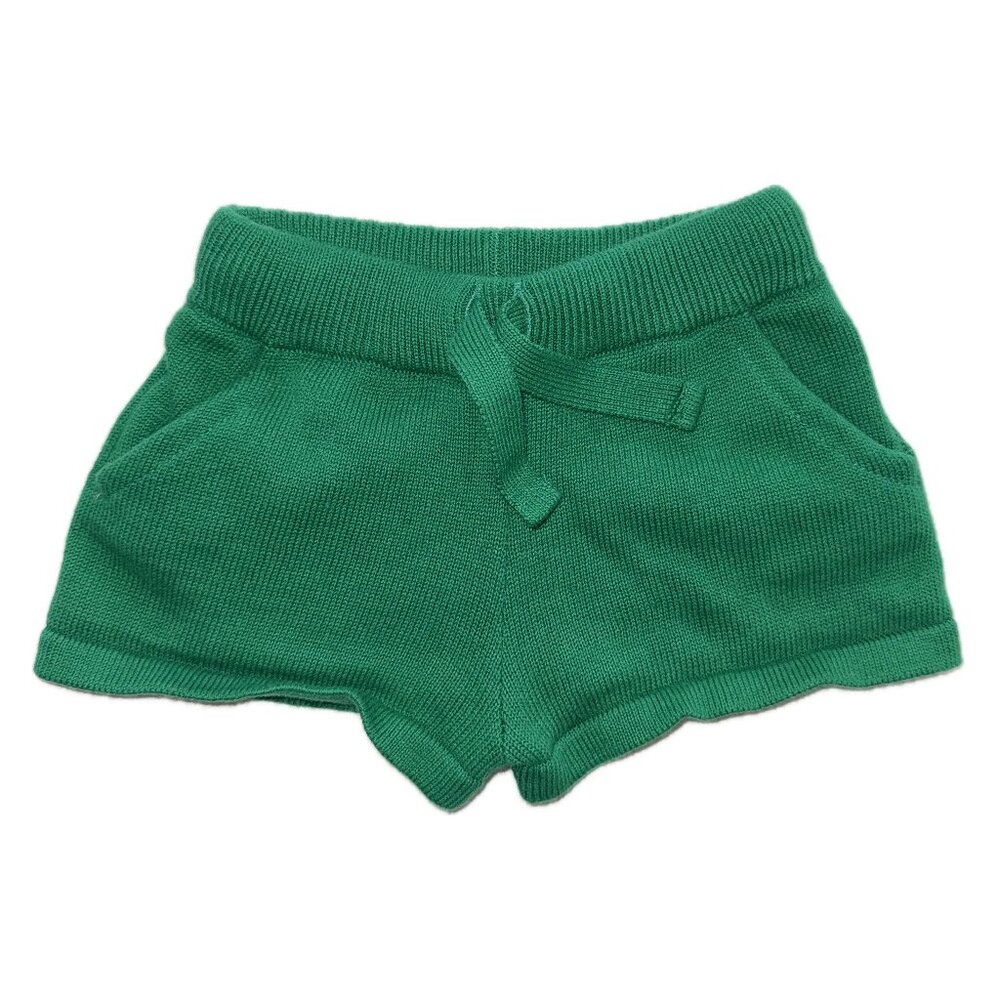 Organic Cotton Knit Shorts, Beech Tree Green, 6 - 12 months